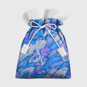Подарочный 3D мешок с принтом косяк рыб крупно рисунок в Кировске, 100% полиэстер | Размер: 29*39 см | Тематика изображения на принте: арт | косяк | много | морские жители | морской | подводный мир | рисунок | рыбки | рыбы | синий | фиолетовый
