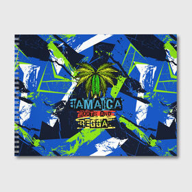 Альбом для рисования с принтом Jamaica Roots and reggae в Кировске, 100% бумага
 | матовая бумага, плотность 200 мг. | jamaica | reggae | roots | летняя | лето | надпись | пальма | раста | регги | рэгги | текст | фраза | ямайка