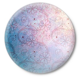 Значок с принтом Нежные цвета в Кировске,  металл | круглая форма, металлическая застежка в виде булавки | арт | вектор | нежные цвета | переход цветов | плавный переход | рисунок | розовый | фиолетовый