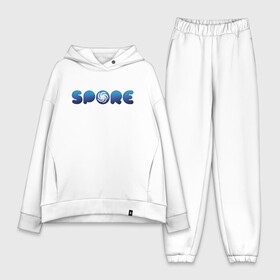 Женский костюм хлопок Oversize с принтом Spore Logo Blue (Z) в Кировске,  |  | Тематика изображения на принте: creepy cute | ea | electronic arts | maxis | spore | spore hero | ангелоид | генирал фауст | гудра | жуткие и милые | империя эсти | маасари | мухоид | племя | ролевая игра | рыба бегун | симулятор бога | сирено головый