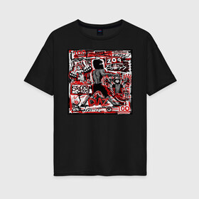 Женская футболка хлопок Oversize с принтом Нейт Диаз(Nate Diaz) в Кировске, 100% хлопок | свободный крой, круглый ворот, спущенный рукав, длина до линии бедер
 | арт. | бои | бокс | единоборства | мма