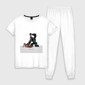 Женская пижама хлопок с принтом Конор МакГрегор Conor McGregor в Кировске, 100% хлопок | брюки и футболка прямого кроя, без карманов, на брюках мягкая резинка на поясе и по низу штанин | арт. | бои | бокс | единоборства | мма