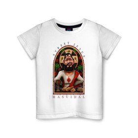 Детская футболка хлопок с принтом Хорхе Масвидаль в Кировске, 100% хлопок | круглый вырез горловины, полуприлегающий силуэт, длина до линии бедер | арт. | бои | бокс | единоборства | мма