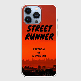 Чехол для iPhone 13 Pro с принтом Street runner в Кировске,  |  | run | runner | running | street | бег | город | закат | лёгкая атлетика | рассвет | улица | я бегу