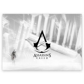 Поздравительная открытка с принтом ASSASSIN`S CREED в Кировске, 100% бумага | плотность бумаги 280 г/м2, матовая, на обратной стороне линовка и место для марки
 | black flag | brotherhood | chronicles | creed | game | origins | revelations | rogue | syndicate | unity | valhalla | альтаир | ассасин | игры | кинжал | пираты