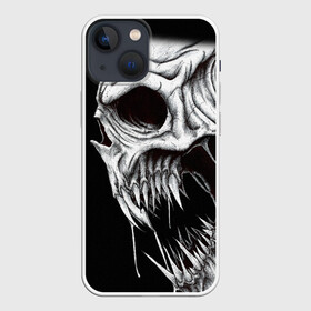 Чехол для iPhone 13 mini с принтом Череп | Skull (Z) в Кировске,  |  | shaman | skull | вождь | гот | дух | кладбище | крылья | мертвец | мертвый | панк | перья | рок | скелет | череп | шаман | эмо