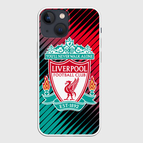 Чехол для iPhone 13 mini с принтом LIVERPOOL. в Кировске,  |  | fc | football | football club | liverpool fc | sport | британский футбольный клуб | ливерпуль фк | мерсисайд | спорт | уефа | униформа | фирменные цвета | фк | футбол | футбольный клуб