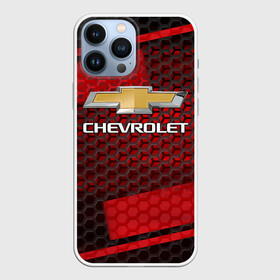 Чехол для iPhone 13 Pro Max с принтом CHEVROLET в Кировске,  |  | Тематика изображения на принте: chevrolet | авто | автомобиль | логотип | марка | машина | надпись | текстура | шевроле | шевролет