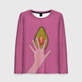 Женский лонгслив 3D с принтом avocado в Кировске, 100% полиэстер | длинные рукава, круглый вырез горловины, полуприлегающий силуэт | vegan | веган | веганство | вегетарианец | вегетарианство | еда | зеленый | земля | зож | листья | мир | охрана | позиция | природа