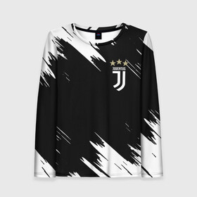 Женский лонгслив 3D с принтом JUVENTUS. в Кировске, 100% полиэстер | длинные рукава, круглый вырез горловины, полуприлегающий силуэт | fc | football | football club | juventus | sport | итальянский профессиональный футбольный клуб | клуб италии | спорт | уефа | униформа | фирменные цвета | фк | футбол | футбольный клуб | ювентус