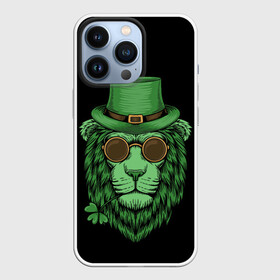 Чехол для iPhone 13 Pro с принтом ЛЕВ ИРЛАНДЕЦ в Кировске,  |  | irish | lion | pride | зеленый | ирландия | клевер | лев | прайд | царь зверей | шляпа