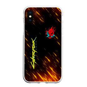 Чехол для iPhone XS Max матовый с принтом CYBERPUNK 2077. в Кировске, Силикон | Область печати: задняя сторона чехла, без боковых панелей | cd project red | cyberpunk 2077 | keanu reeves | samurai | киану ривз | киберпанк 2077 | самураи