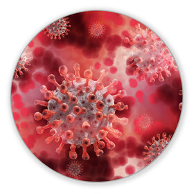 Коврик для мышки круглый с принтом Коронавирус в Кировске, резина и полиэстер | круглая форма, изображение наносится на всю лицевую часть | абстрактно | абстрактные | абстрактный | абстракция | бактерии | бактерия | вирус | вирусный | вирусы | заражение | коронавирус | микроб | микробы | спора | споры | шип
