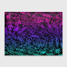 Обложка для студенческого билета с принтом Граффити Neon в Кировске, натуральная кожа | Размер: 11*8 см; Печать на всей внешней стороне | Тематика изображения на принте: blue | cyberpunk | drawing | graffiti | lettering | neon | paint | purple | text | брызги | граффити | киберпанк | краска | надписи | неон | рисунок | синий | текст | фиолетовый
