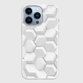 Чехол для iPhone 13 Pro с принтом 3D WHITE в Кировске,  |  | Тематика изображения на принте: 3d кубики | 3д кубики | sport | абстракция | брызги | краска | кубики | линии | паттерн | спорт | спортивная | спортивный стиль | стиль | текстуры | тренировка | узор