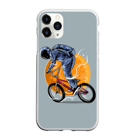 Чехол для iPhone 11 Pro матовый с принтом Космический велосипедист (Z) в Кировске, Силикон |  | bicycle | bicyclist | bike | biker | bmx | cycle | galaxy | moon | rider | space | stars | байкер | бмх | вело | велогонщик | велосепедист | велосипед | велоспорт | гонщик | космос | луна