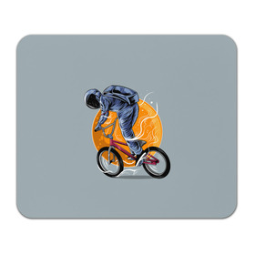 Коврик для мышки прямоугольный с принтом Космический велосипедист (Z) в Кировске, натуральный каучук | размер 230 х 185 мм; запечатка лицевой стороны | Тематика изображения на принте: bicycle | bicyclist | bike | biker | bmx | cycle | galaxy | moon | rider | space | stars | байкер | бмх | вело | велогонщик | велосепедист | велосипед | велоспорт | гонщик | космос | луна
