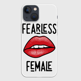 Чехол для iPhone 13 mini с принтом БЕССТРАШНАЯ ЖЕНЩИНА | FEARLESS WOMAN (Z) в Кировске,  |  | female | бесстрашная женщина | вписка | губы | дерзкая | зубы | клуб | крутой | пафос | пафосная | подруге | поцелуй | рот | смелая | смелой | сочность | сочные | туса | тусовка | улыбка | язык