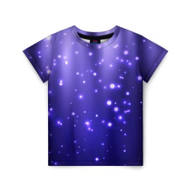 Детская футболка 3D с принтом Мерцающие Светлячки в Кировске, 100% гипоаллергенный полиэфир | прямой крой, круглый вырез горловины, длина до линии бедер, чуть спущенное плечо, ткань немного тянется | Тематика изображения на принте: stars | блестки | брызги | вода | водопад | вселенная | галактика | глубина | горошек | градиент | звездные | звездопад | космос | краски | лагуна | море | неоновый | ночь | огоньки | океан | переливы