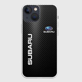 Чехол для iPhone 13 mini с принтом SUBARU. в Кировске,  |  | auto | automobile | car | carbon | machine | motor | motor car | porshe | sport car | subaru | автомашина | бренд | легковой автомобиль | марка | спортивный автомобиль | субару | тачка