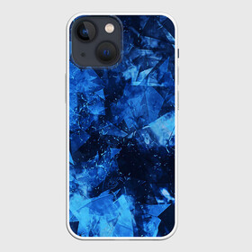 Чехол для iPhone 13 mini с принтом Blue Abstraction в Кировске,  |  | Тематика изображения на принте: abstraction | blue | geometry | stripes | texture | абстракция | геометрия | осколки | синий | стекло | текстура | узоры