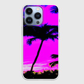 Чехол для iPhone 13 Pro с принтом НЕОНОВЫЙ ЗАКАТ в Кировске,  |  | summer | tropic | жара | летний | лето | отдых | пальмы | природа | текстура | тропикано | тропики