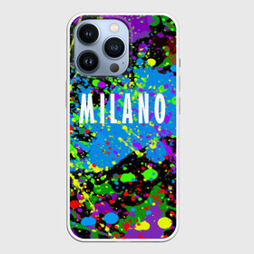 Чехол для iPhone 13 Pro с принтом Milano в Кировске,  |  | Тематика изображения на принте: fashion | italy | milano | paint | vanguard | авангард | италия | краска | милан | мода | надпись | текст | фраза