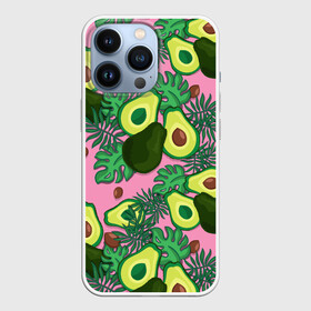 Чехол для iPhone 13 Pro с принтом avocado в Кировске,  |  | Тематика изображения на принте: avocado | авокадо | веганство | вегетарианство | еда | зеленый | земля | зож | листья | овощи | позиция | природа | фрукты