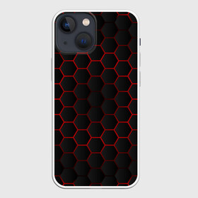 Чехол для iPhone 13 mini с принтом 3D black  red в Кировске,  |  | Тематика изображения на принте: 3d кубики | 3д кубики | sport | абстракция | брызги | краска | кубики | линии | паттерн | спорт | спортивная | спортивный стиль | стиль | текстуры | тренировка | узор