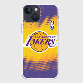 Чехол для iPhone 13 mini с принтом Los Angeles Lakers в Кировске,  |  | basketball | game | lakers | los angeles | los angeles lakers | nba | sport | баскетбол | игра | лейкерс | лос анджелес | лос анджелес лейкерс | нба | спорт