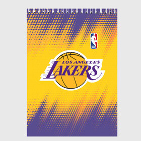 Скетчбук с принтом Los Angeles Lakers в Кировске, 100% бумага
 | 48 листов, плотность листов — 100 г/м2, плотность картонной обложки — 250 г/м2. Листы скреплены сверху удобной пружинной спиралью | Тематика изображения на принте: basketball | game | lakers | los angeles | los angeles lakers | nba | sport | баскетбол | игра | лейкерс | лос анджелес | лос анджелес лейкерс | нба | спорт