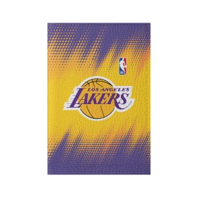 Обложка для паспорта матовая кожа с принтом Los Angeles Lakers в Кировске, натуральная матовая кожа | размер 19,3 х 13,7 см; прозрачные пластиковые крепления | Тематика изображения на принте: basketball | game | lakers | los angeles | los angeles lakers | nba | sport | баскетбол | игра | лейкерс | лос анджелес | лос анджелес лейкерс | нба | спорт