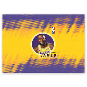 Поздравительная открытка с принтом LeBron James в Кировске, 100% бумага | плотность бумаги 280 г/м2, матовая, на обратной стороне линовка и место для марки
 | Тематика изображения на принте: basketball | game | james | lakers | lebron | lebron james | los angeles | los angeles lakers | nba | player | sport | баскетбол | баскетболист | джеймс | игра | игрок | леброн | леброн джеймс | лейкерс | лос анджелес | лос анджелес лейке