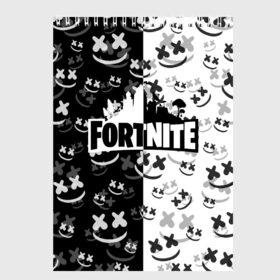 Скетчбук с принтом FORTNITE MARSHMELLO в Кировске, 100% бумага
 | 48 листов, плотность листов — 100 г/м2, плотность картонной обложки — 250 г/м2. Листы скреплены сверху удобной пружинной спиралью | dj | fortnite | marshmello | marshmellow | usa | америка | игра | клуб | клубная музыка | мармело | маршмелло | маршмеллоу | музыка | музыкант | фортнайт | фортните