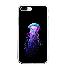 Чехол для iPhone 7Plus/8 Plus матовый с принтом Jellyfish в Кировске, Силикон | Область печати: задняя сторона чехла, без боковых панелей | art | black. neon | jellyfish | медуза