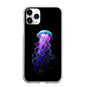 Чехол для iPhone 11 Pro Max матовый с принтом Jellyfish в Кировске, Силикон |  | art | black. neon | jellyfish | медуза