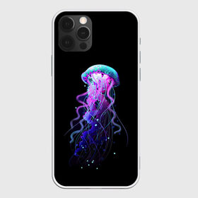Чехол для iPhone 12 Pro Max с принтом Jellyfish в Кировске, Силикон |  | Тематика изображения на принте: art | black. neon | jellyfish | медуза