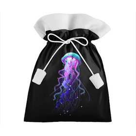 Подарочный 3D мешок с принтом Jellyfish в Кировске, 100% полиэстер | Размер: 29*39 см | art | black. neon | jellyfish | медуза