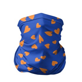 Бандана-труба 3D с принтом Просто сердечки на синем в Кировске, 100% полиэстер, ткань с особыми свойствами — Activecool | плотность 150‒180 г/м2; хорошо тянется, но сохраняет форму | Тематика изображения на принте: 