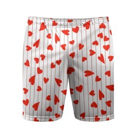 Мужские шорты спортивные с принтом Просто сердечки в Кировске,  |  | Тематика изображения на принте: heart | hearts | lines | red | в | забавные | красные | линии | любовь | полоску | полосы | прикольные | рисунки | сердечки | сердце