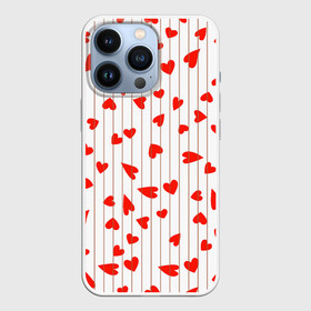 Чехол для iPhone 13 Pro с принтом Просто сердечки в Кировске,  |  | heart | hearts | lines | red | в | забавные | красные | линии | любовь | полоску | полосы | прикольные | рисунки | сердечки | сердце