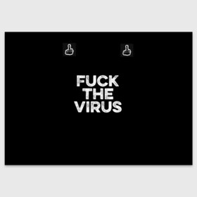 Поздравительная открытка с принтом Fuck virus в Кировске, 100% бумага | плотность бумаги 280 г/м2, матовая, на обратной стороне линовка и место для марки
 | corona | virus | антикорона | надпись | текст | фраза