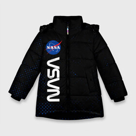 Зимняя куртка для девочек 3D с принтом NASA НАСА в Кировске, ткань верха — 100% полиэстер; подклад — 100% полиэстер, утеплитель — 100% полиэстер. | длина ниже бедра, удлиненная спинка, воротник стойка и отстегивающийся капюшон. Есть боковые карманы с листочкой на кнопках, утяжки по низу изделия и внутренний карман на молнии. 

Предусмотрены светоотражающий принт на спинке, радужный светоотражающий элемент на пуллере молнии и на резинке для утяжки. | Тематика изображения на принте: galaxy | man | nasa | planet | planets | space | spaceman | spacex | star | stars | univerce | yfcf | астронавт | вселенная | галактика | галактики | звезда | звезды | космонавт | космонавты | космос | луна | наса | планета | планеты | тфыф