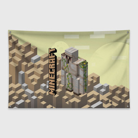 Флаг-баннер с принтом Minecraft в Кировске, 100% полиэстер | размер 67 х 109 см, плотность ткани — 95 г/м2; по краям флага есть четыре люверса для крепления | minecraft | копатель | кубики | майкрафт | майнкрафт | мморг | мультиплеер | пиксели | пиксельная игра | развивающая игра | рпг | строительство | стройка