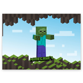 Поздравительная открытка с принтом Minecraft в Кировске, 100% бумага | плотность бумаги 280 г/м2, матовая, на обратной стороне линовка и место для марки
 | minecraft | копатель | кубики | майкрафт | майнкрафт | мморг | мультиплеер | пиксели | пиксельная игра | развивающая игра | рпг | строительство | стройка