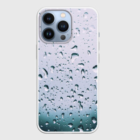 Чехол для iPhone 13 Pro с принтом Капли окно стекло дождь серо в Кировске,  |  | Тематика изображения на принте: абстракция | блики | боке | брызги | вечер | вода | градиент | дача | дождь | капли | капли на стекле | лес | лето | мрачно | окно | природа | роса | свет | силуэты | симметрия | текстура | темный | фото