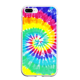 Чехол для iPhone 7Plus/8 Plus матовый с принтом TIE-DYE СТЕНА в Кировске, Силикон | Область печати: задняя сторона чехла, без боковых панелей | abstract | abstraction | color | geometry | paitnt | psy | абстракция | геометрия | краски | неоновые | психоделика