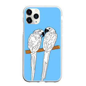Чехол для iPhone 11 Pro матовый с принтом Белые попугаи в Кировске, Силикон |  | bird | parrot | tropical | wings | азия | ара | джунгли | дикие | животные | клюв | крылья | латинская | летние | лето | небесный | острова | отдых | пальмы | перья | попугаи | попугай | птица | птичка | райские | тропики