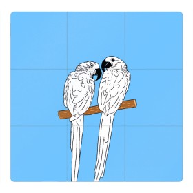 Магнитный плакат 3Х3 с принтом Белые попугаи в Кировске, Полимерный материал с магнитным слоем | 9 деталей размером 9*9 см | Тематика изображения на принте: bird | parrot | tropical | wings | азия | ара | джунгли | дикие | животные | клюв | крылья | латинская | летние | лето | небесный | острова | отдых | пальмы | перья | попугаи | попугай | птица | птичка | райские | тропики