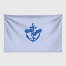 Флаг-баннер с принтом Якорь(ВМФ) в Кировске, 100% полиэстер | размер 67 х 109 см, плотность ткани — 95 г/м2; по краям флага есть четыре люверса для крепления | вмф | военно морской флот | день вмф | корабли | море | праздник вмф